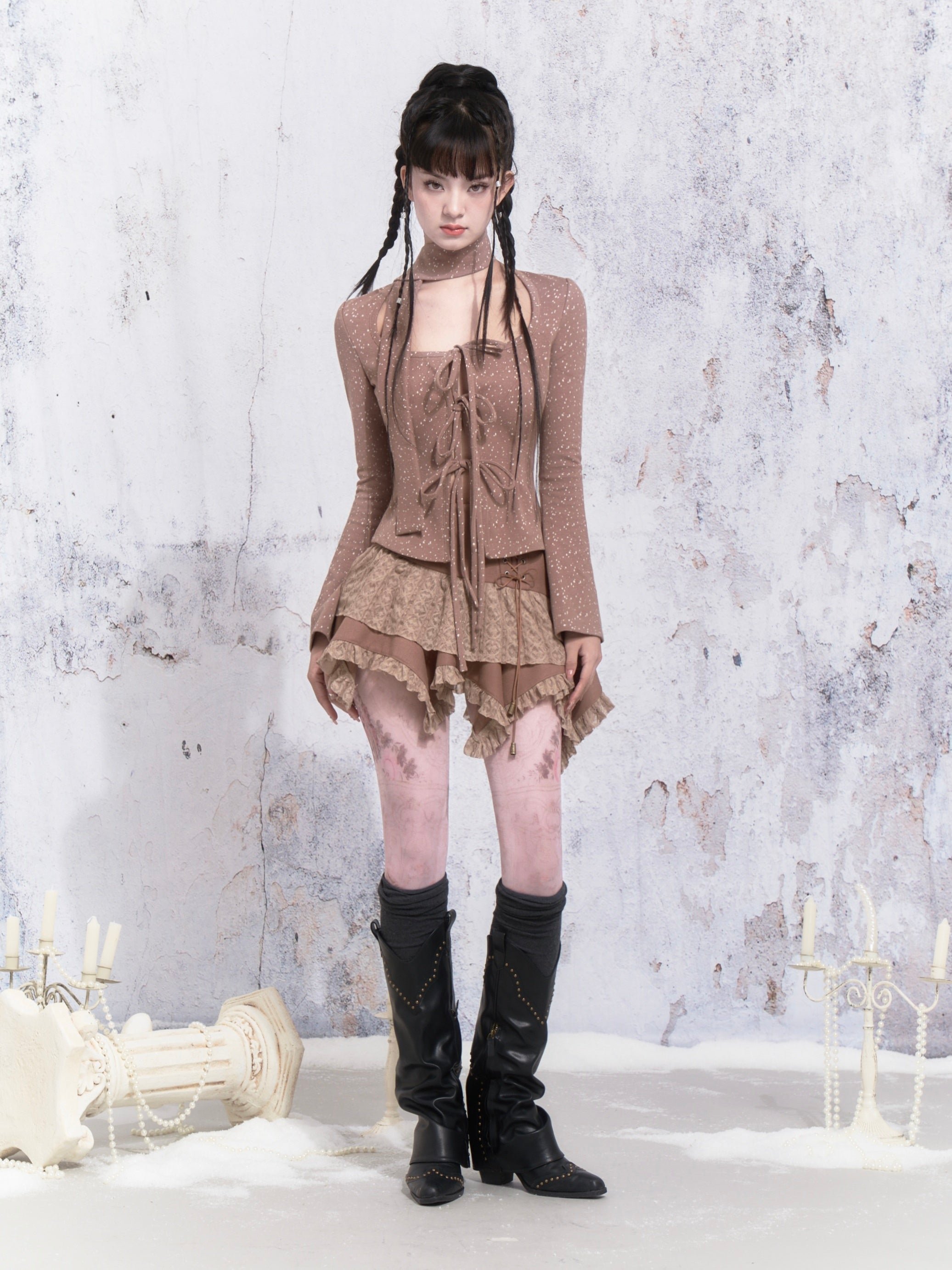 Dot -Gurt -Design -Bottoming -Strickjacke