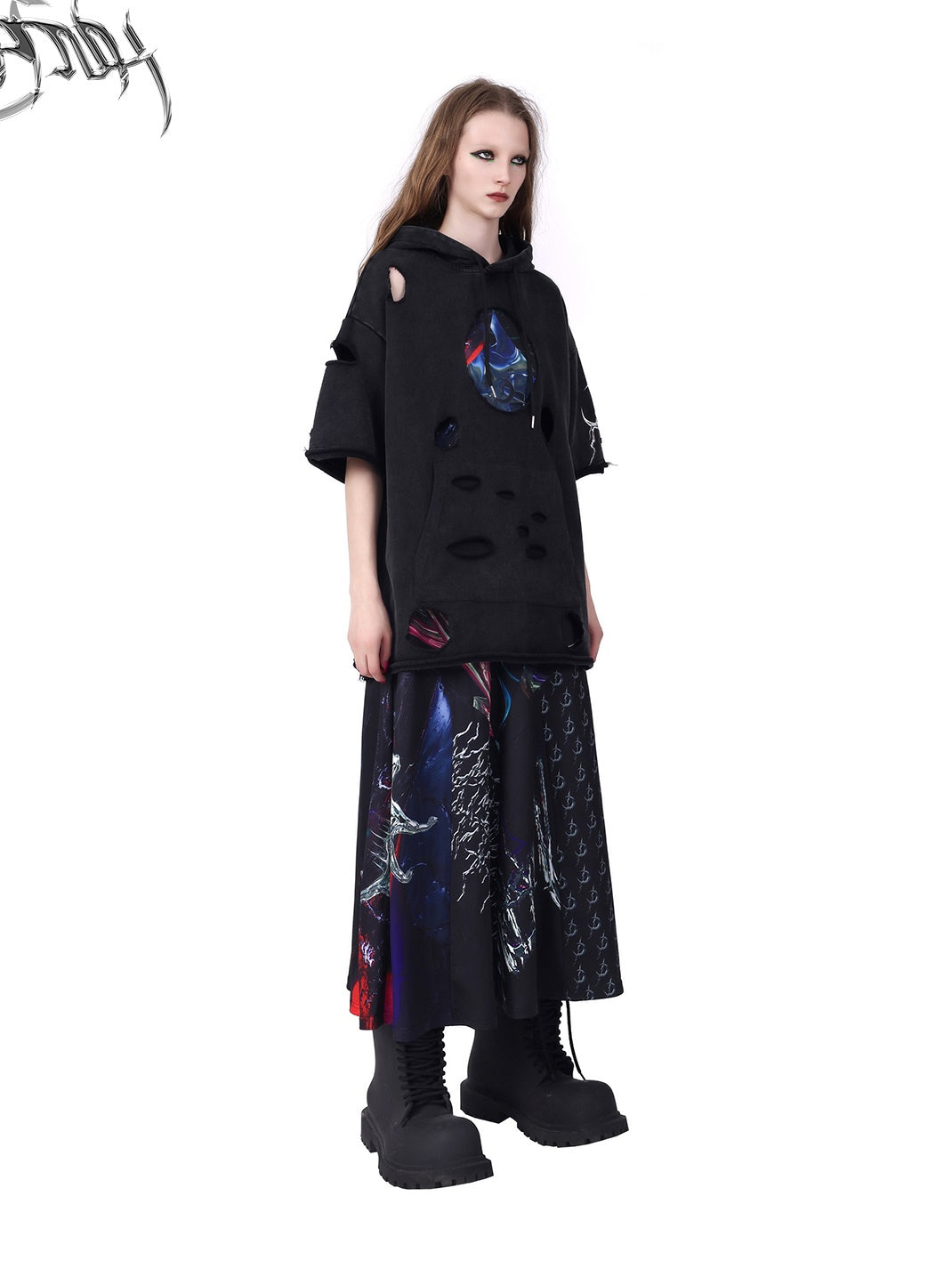 Hoodie à sweat à manches courtes du trou du trou