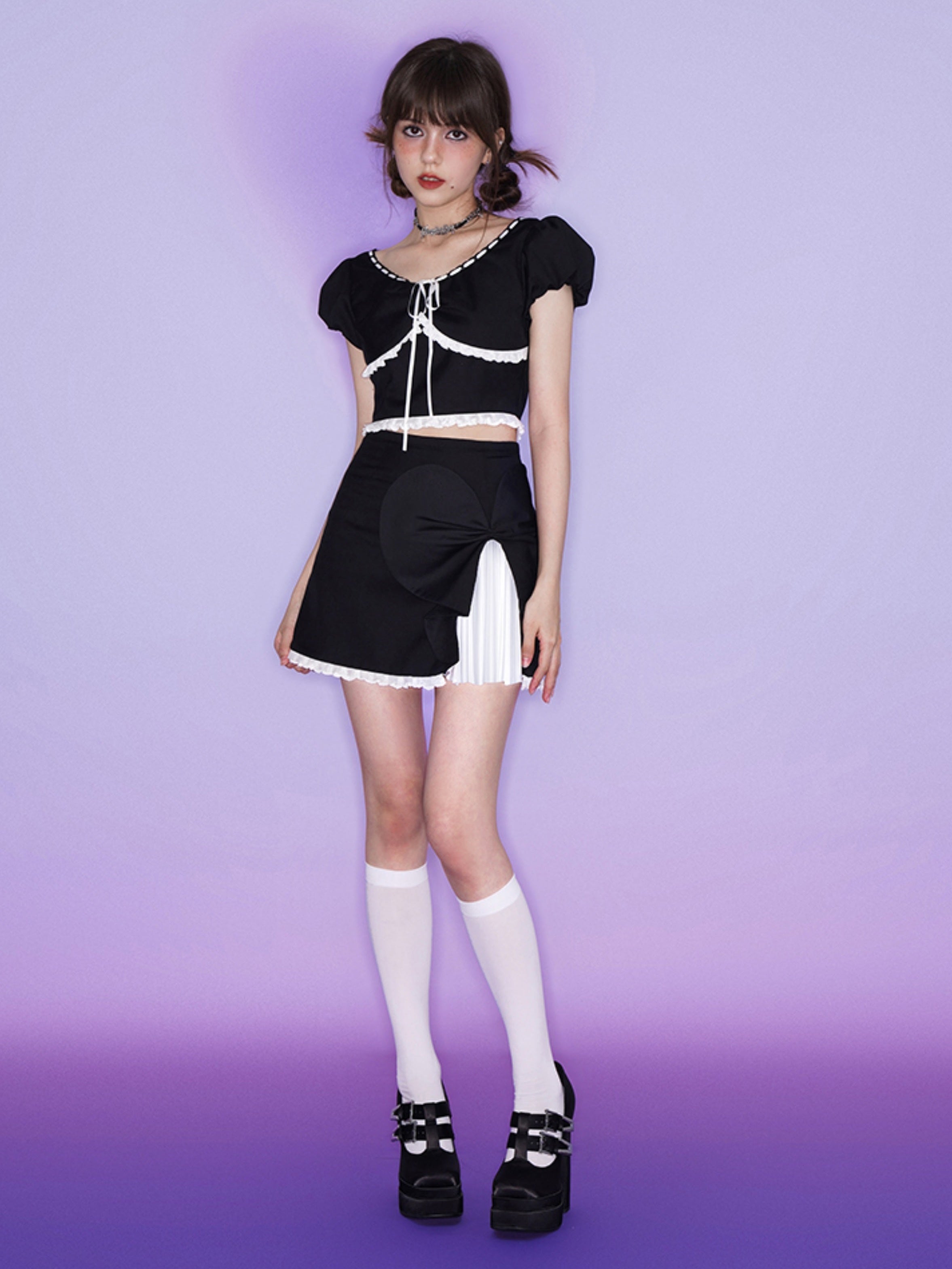 Romantischer Puffhülle Top & Asymmetry Layered Rock Rock Rock