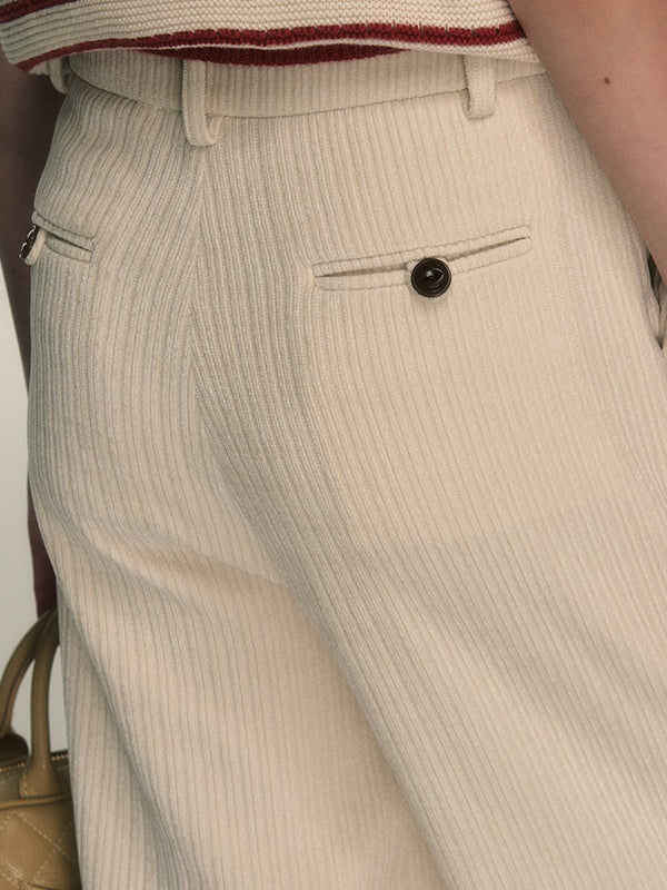 High Waist Corduroy Taste Straight Casual Pants