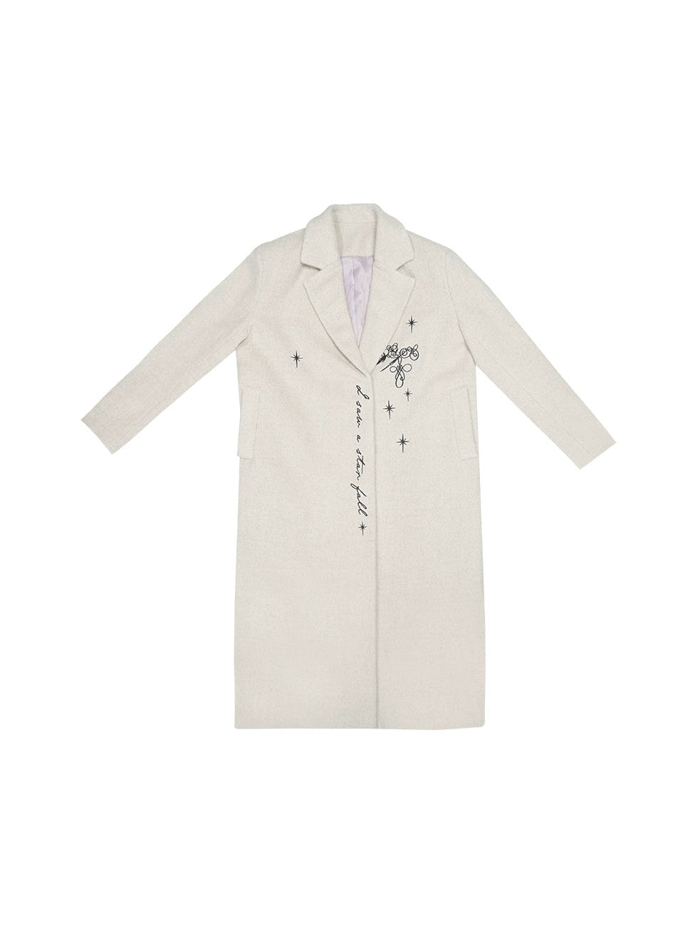 자수 퀼트 긴 체스터 코트