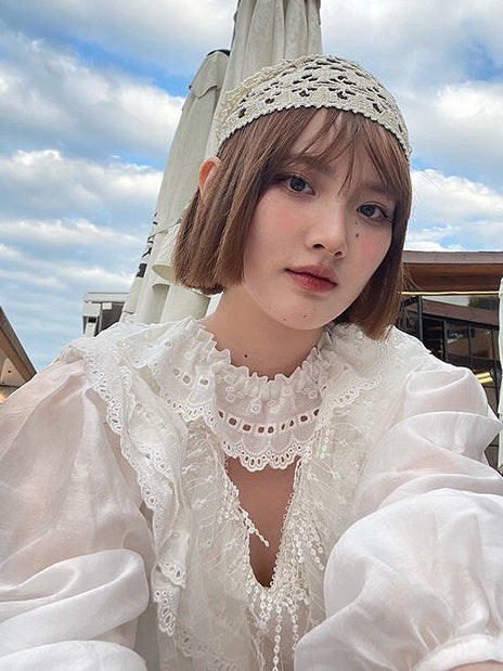 Fransen Long schläft Spitzenkleid mit V-Ausschnitt