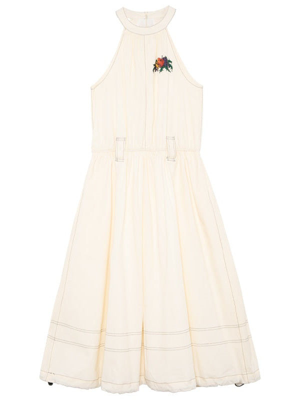 Fruit Print Sleeveless Hanging Neck One-piece