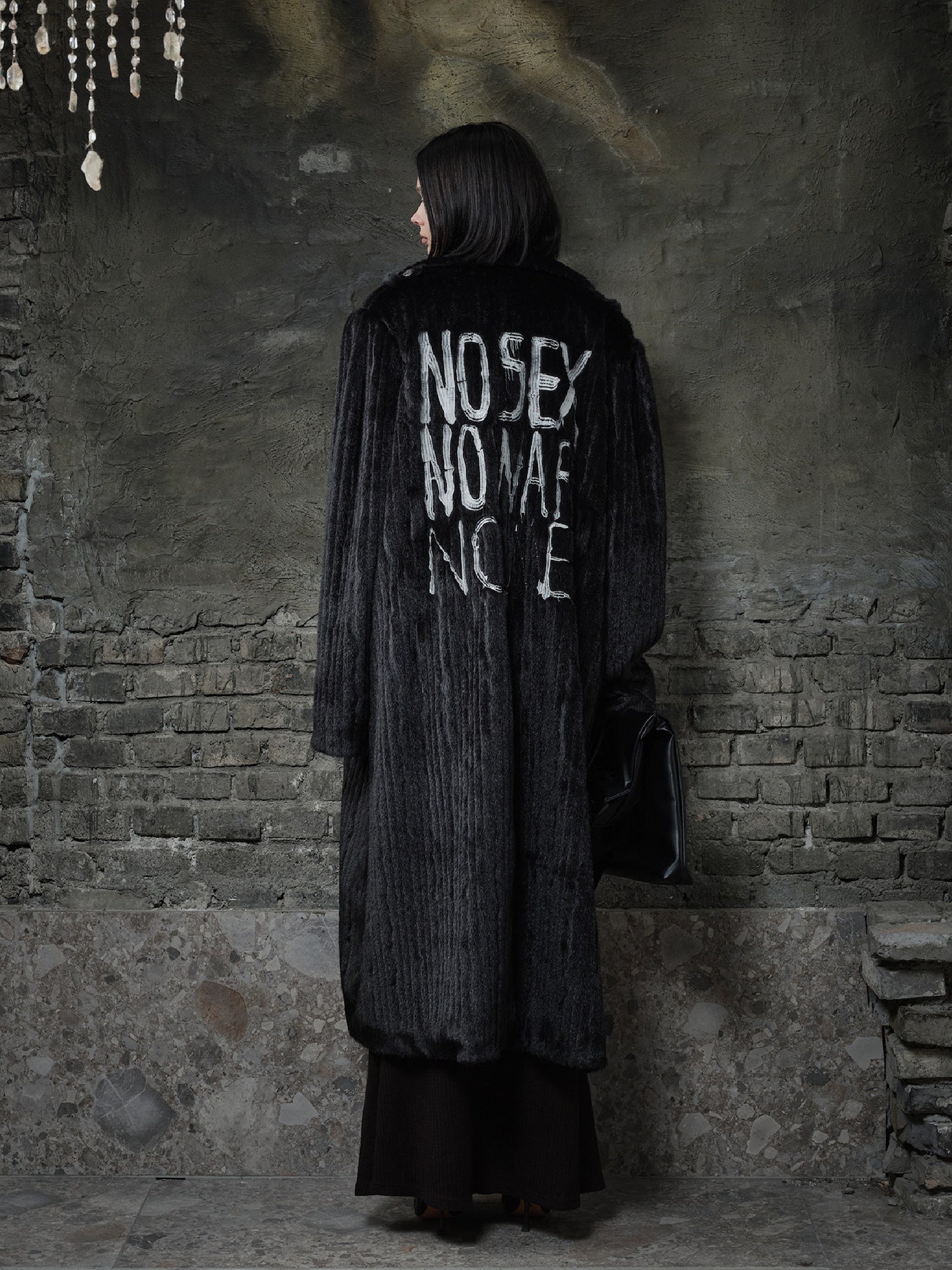 Back Print Imitation Fur Coat – ARCANA ARCHIVE