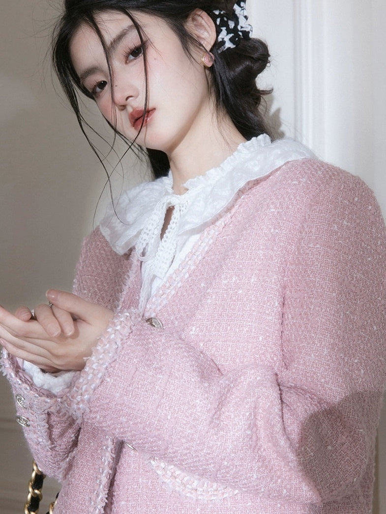 Girly V-Neck Tweed Taste Jacket