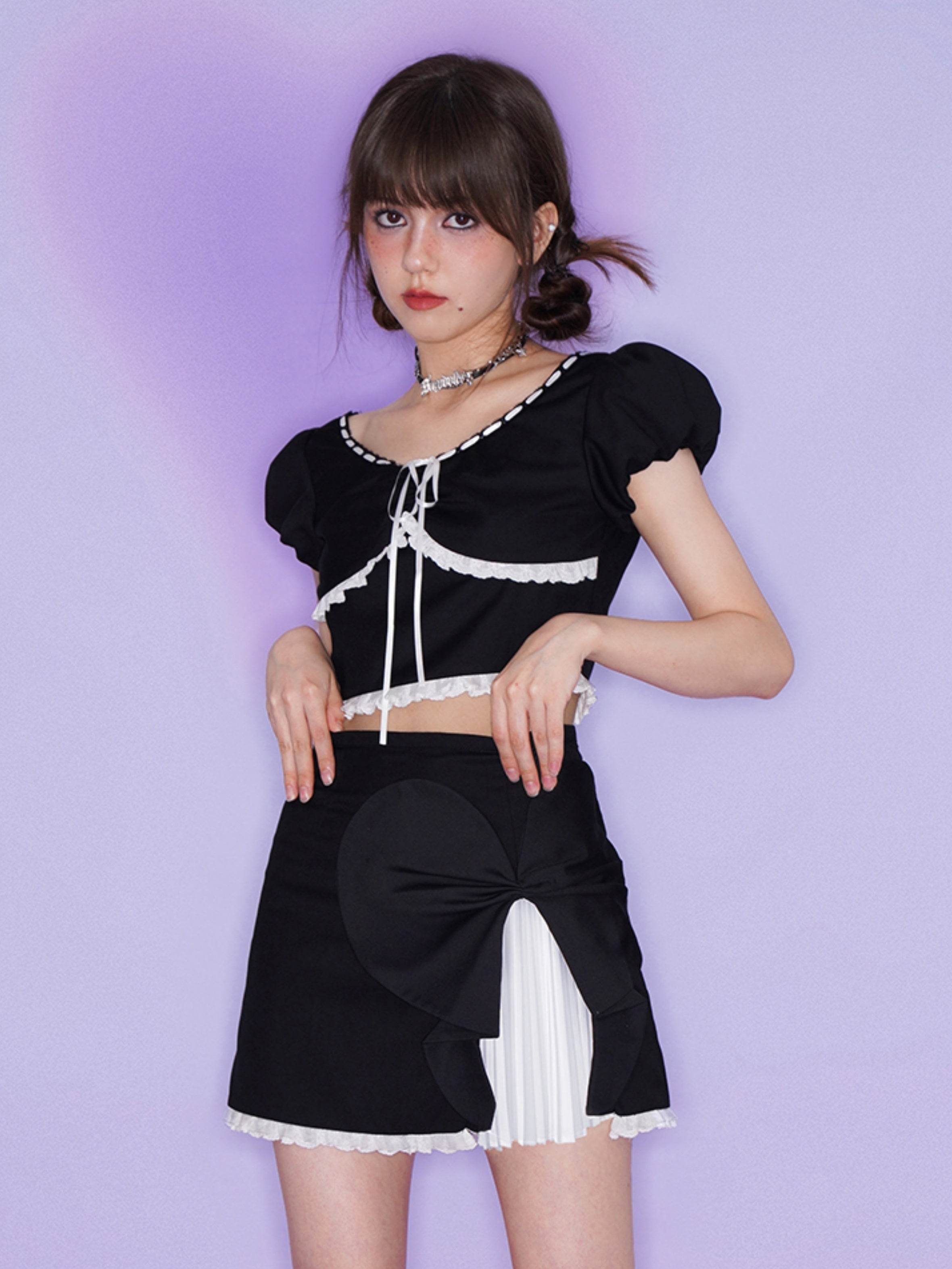 Romantischer Puffhülle Top & Asymmetry Layered Rock Rock Rock