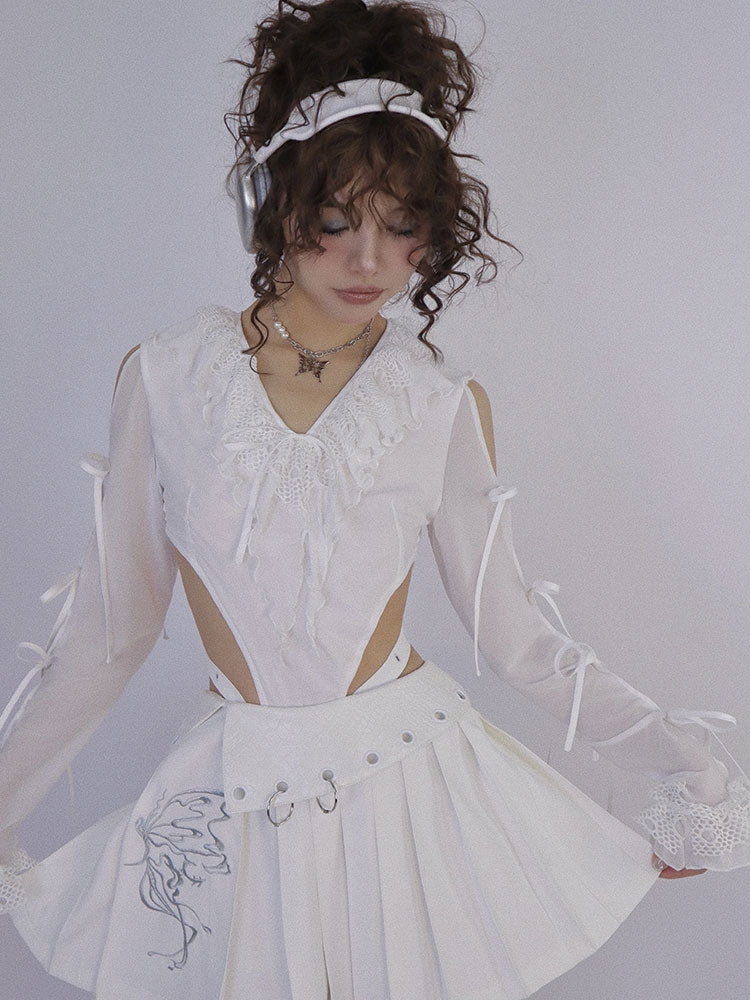 Ribbon Lace Sexy Sweet Body-Suit