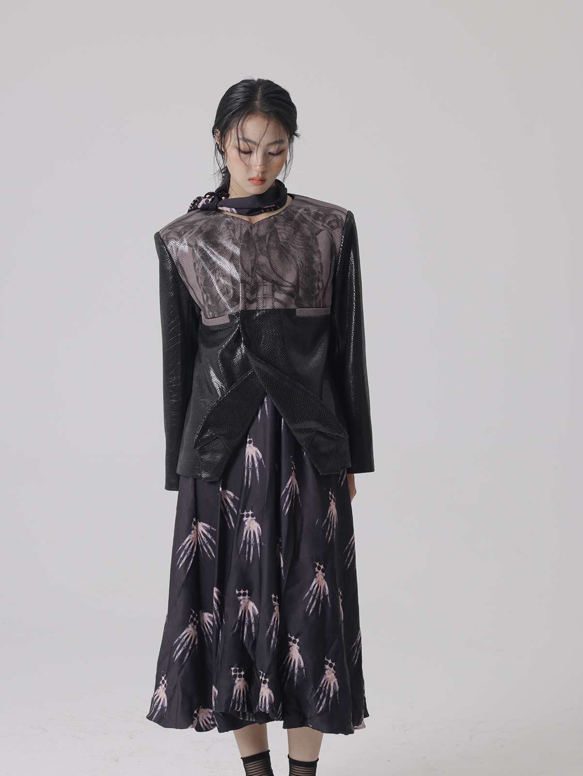 Shoulder Pads Leather Jacket