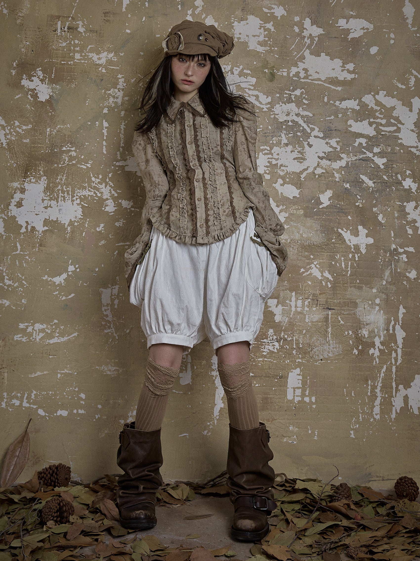 Lace Frill Stitch Romantic Shirt