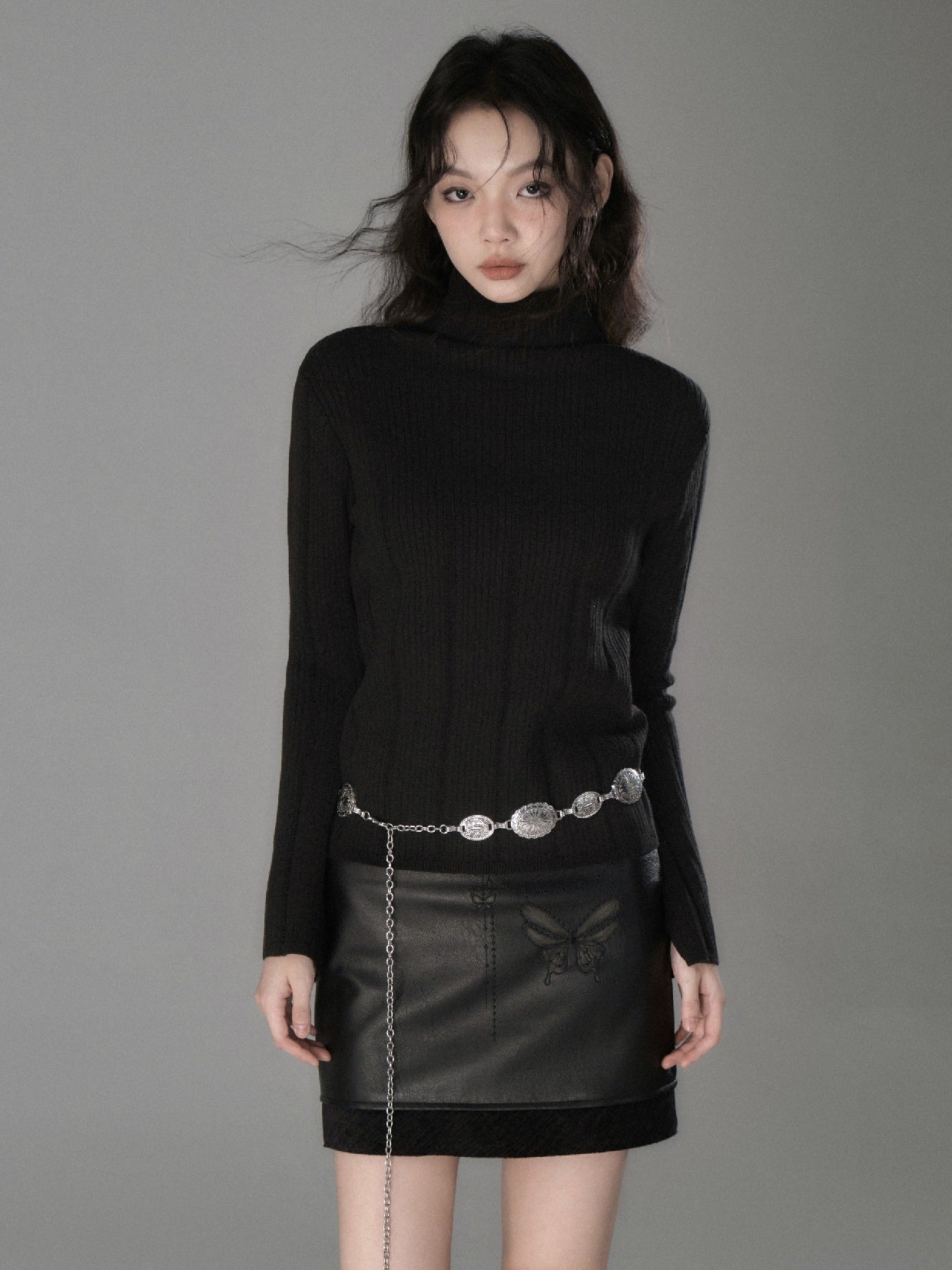 Hochkragen -Strickpullover