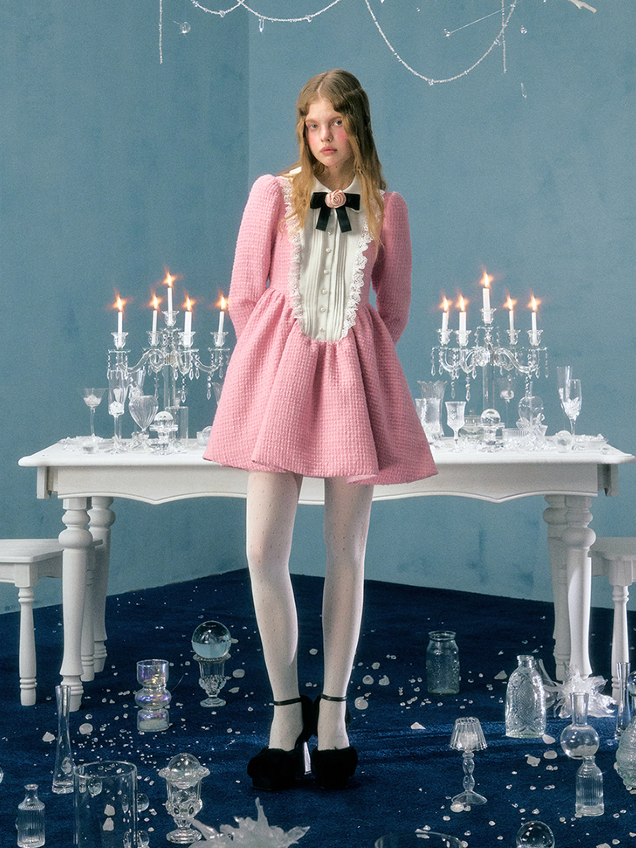 Bogenblume Brosche Puffhülle Kleid