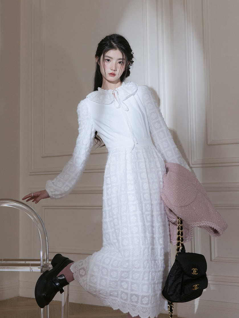 Plüsch gesticktes Kleid