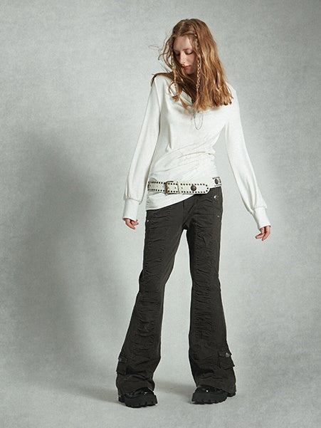 Mittelgroße Taille ausgestoßen Hosen