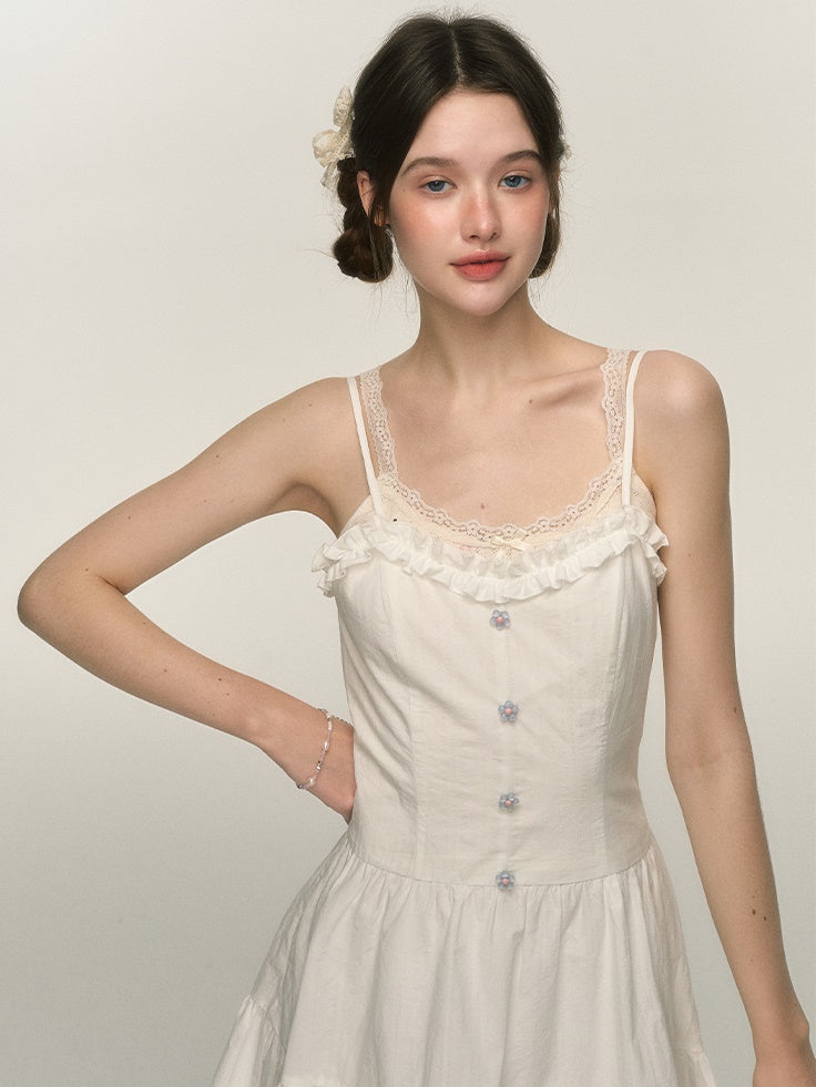 Ruffled Tiered Suspender One-piece