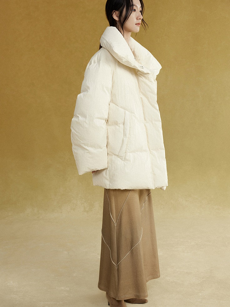 High-Neck Mid-length Down Jacket