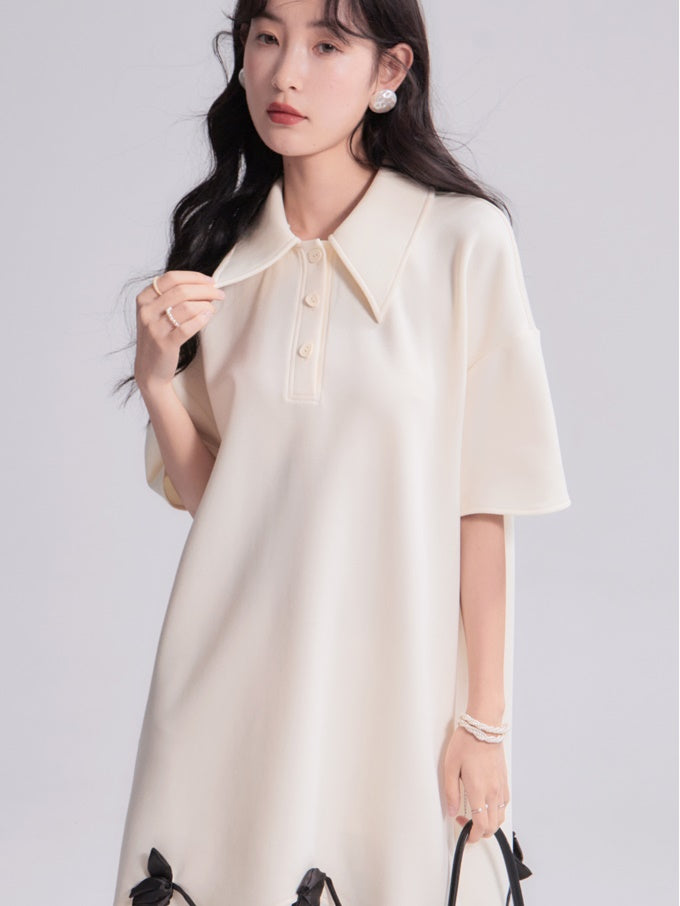 Contrast Color Three-dimensional Tulip Air Layer POLO One-piece