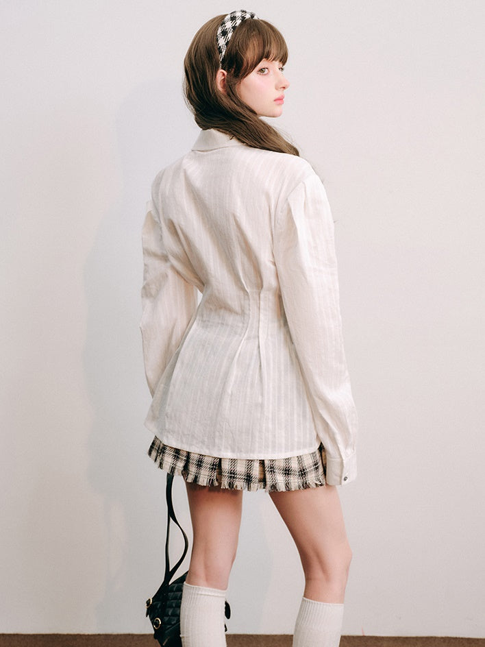 긴팔 허리 모양 셔츠