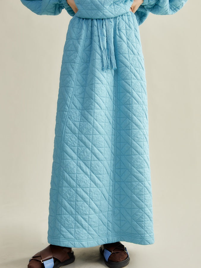 Gesteppte Textur Schweiß Hoodie Pullover & Rock