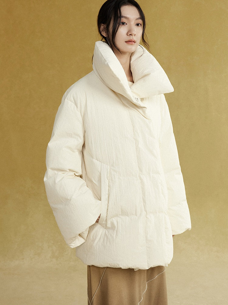 High-Neck Mid-length Down Jacket