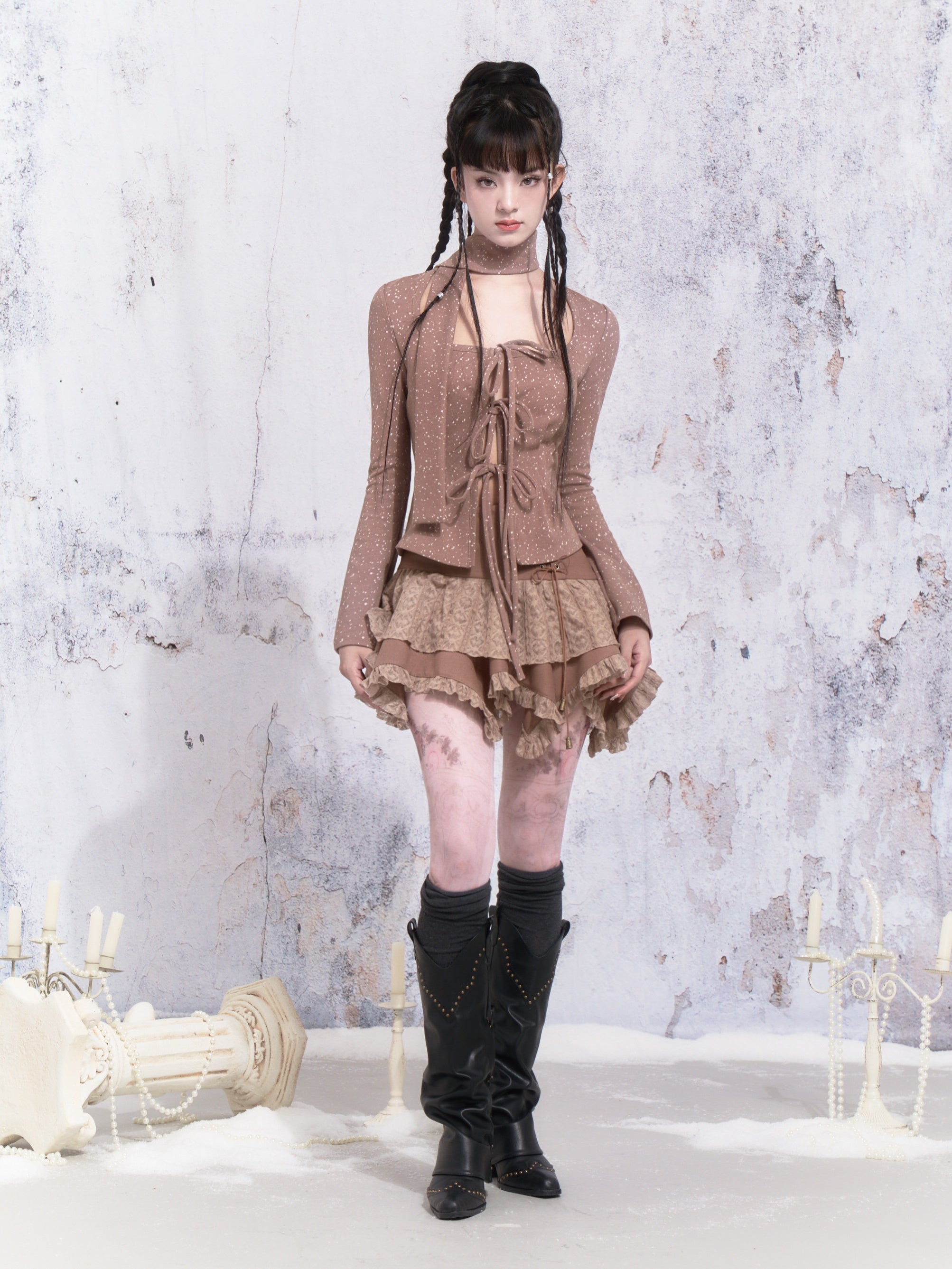 Dot -Gurt -Design -Bottoming -Strickjacke