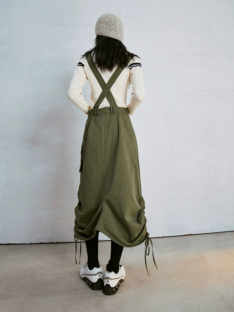 입체 포켓 워크 서스펜더 스커트