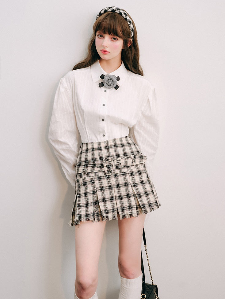 긴팔 허리 모양 셔츠