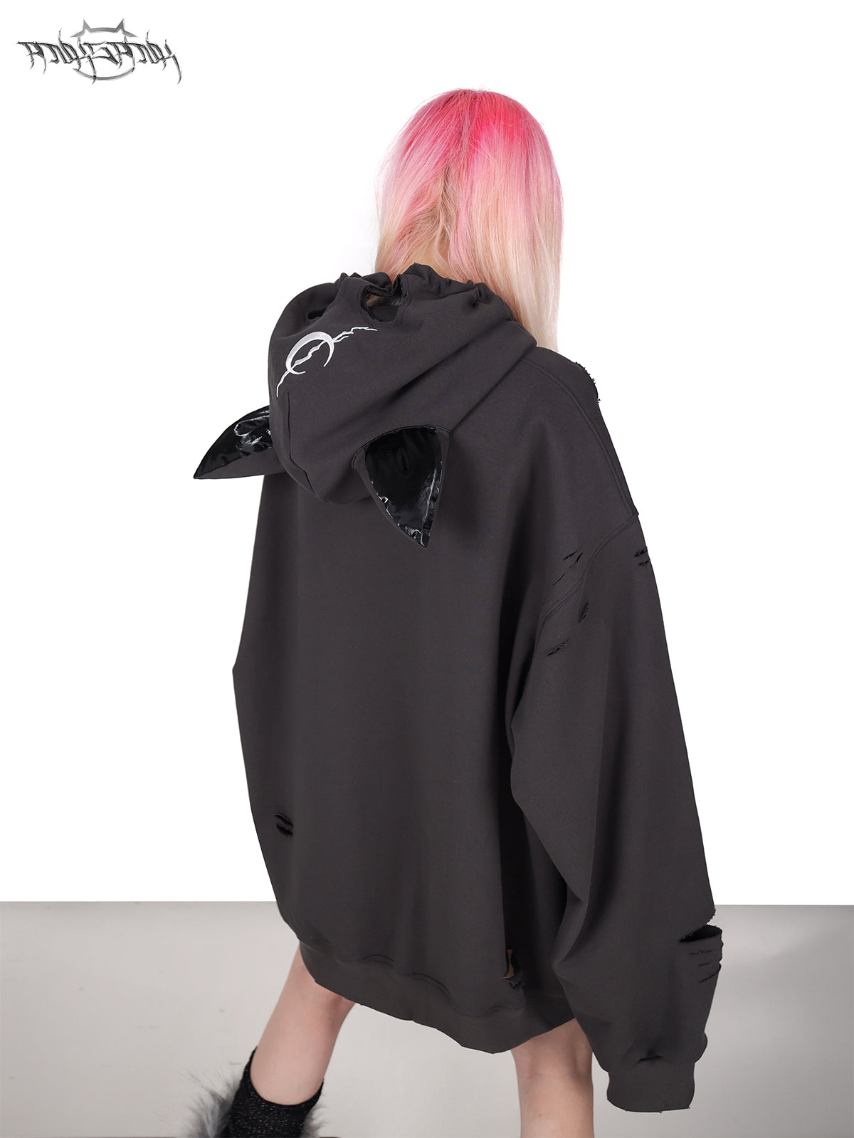 Devin Cat Ear Headband Hooded Destruction Parka