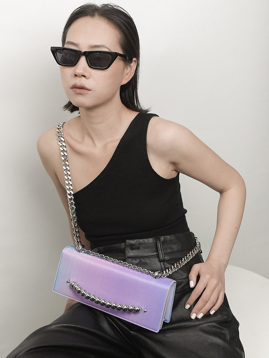 3D 그라디언트 소형 사각형 체인 백