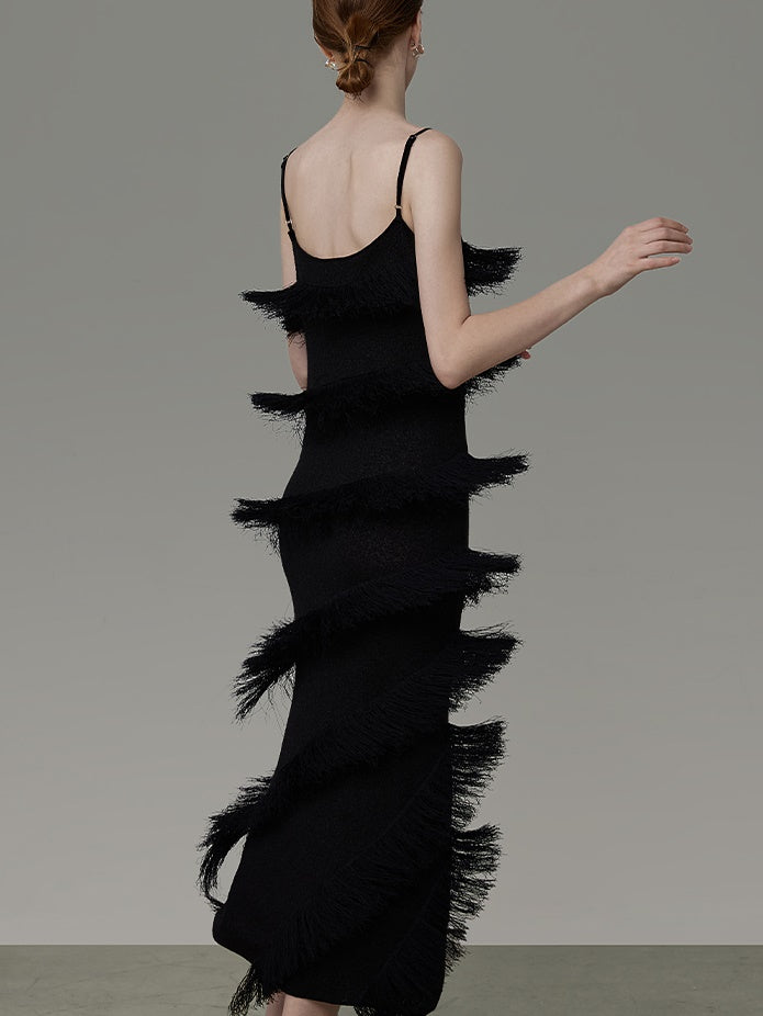 Quaste Accent Sling Long Kleid