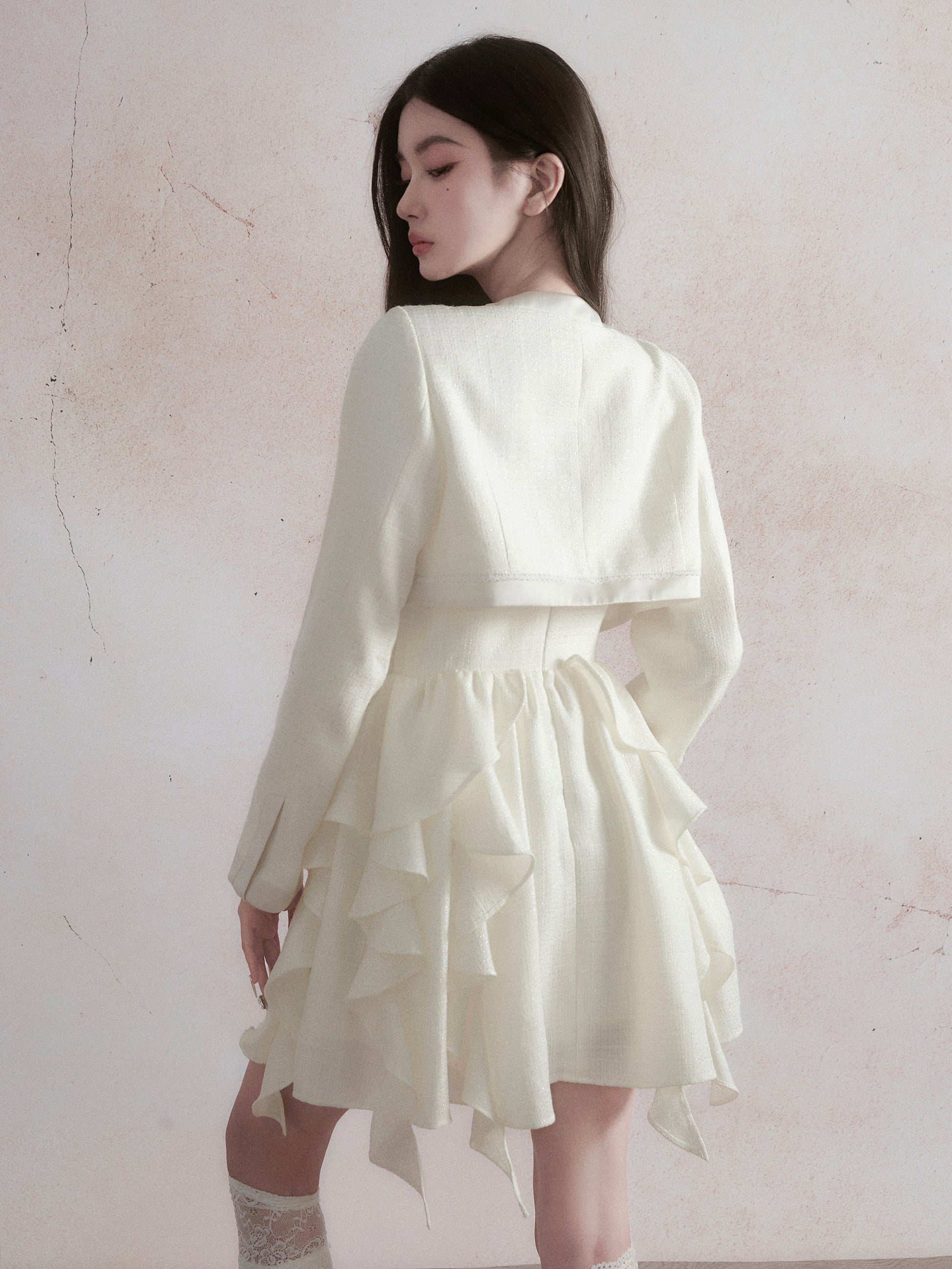 Tweed Wind Girly Short Jacket & Suspender Kleid