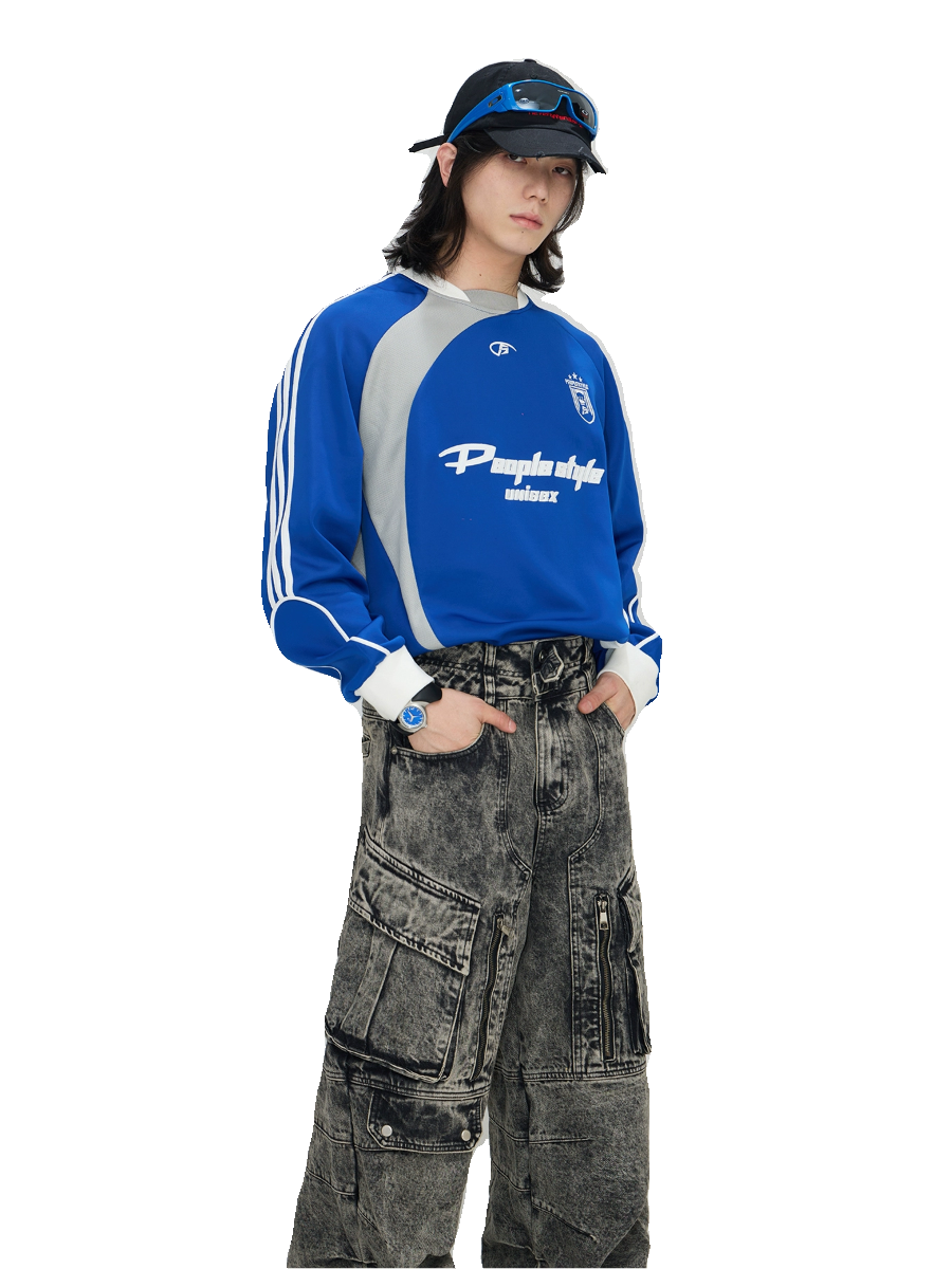 Contrast Color Splicing Sweatshirt