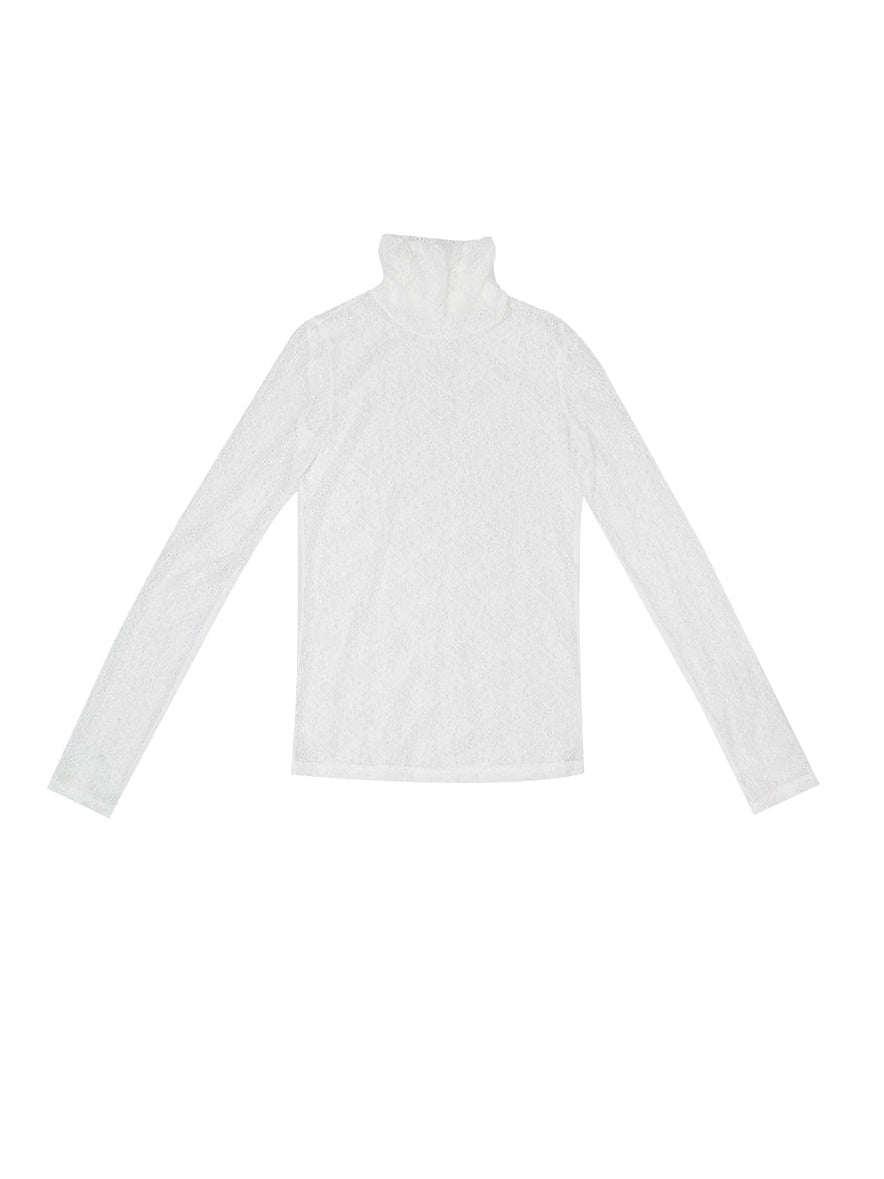 레이스 시스루 하이 칼라 하의 셔츠