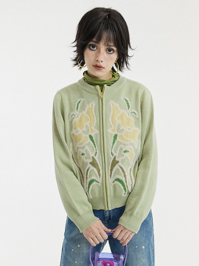 Cardigan jacquard lâche