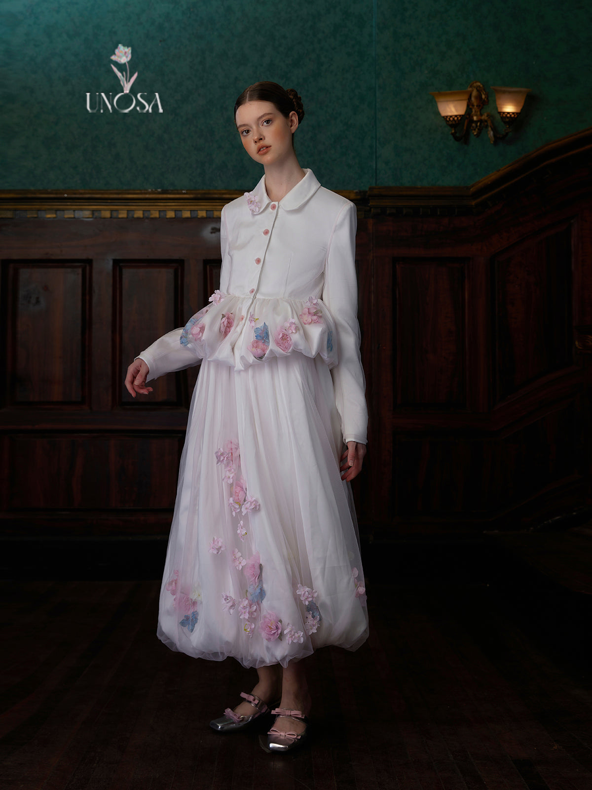 Mesh Double-layer Bud Jacket & Skirt