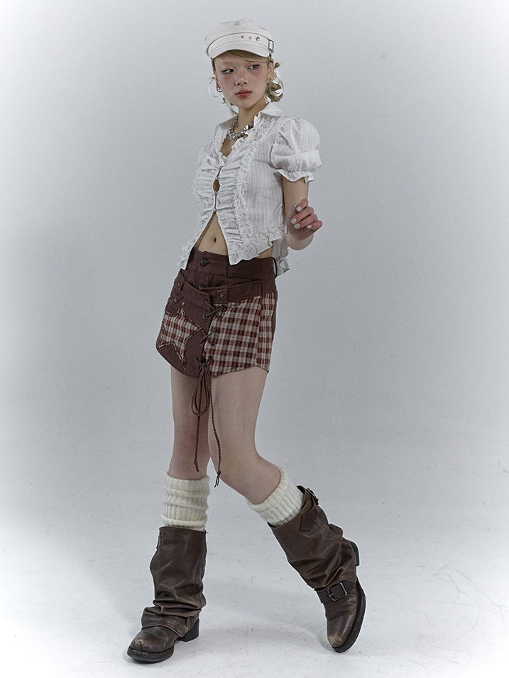 M manche à manches bouffantes en V