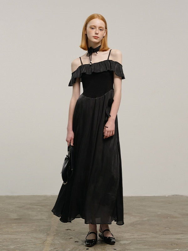 Schimmerndes One-Shoulder-Kleid von Off-Shoulder-Kleid