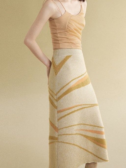 Split Sense Straight Knitted Skirt