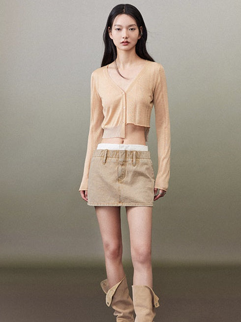 Cropped Knitted Cardigan