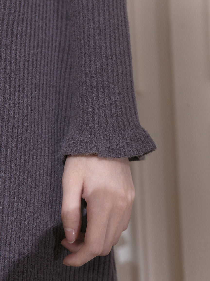 Oriental Style Knitted Short Dress