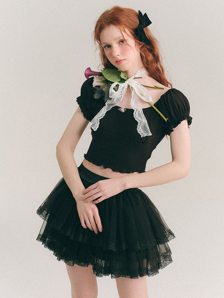 에어리 레이스 발레 투투 스커트