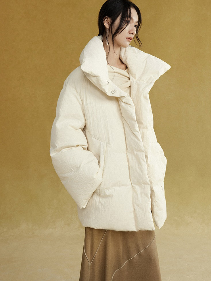 High-Neck Mid-length Down Jacket