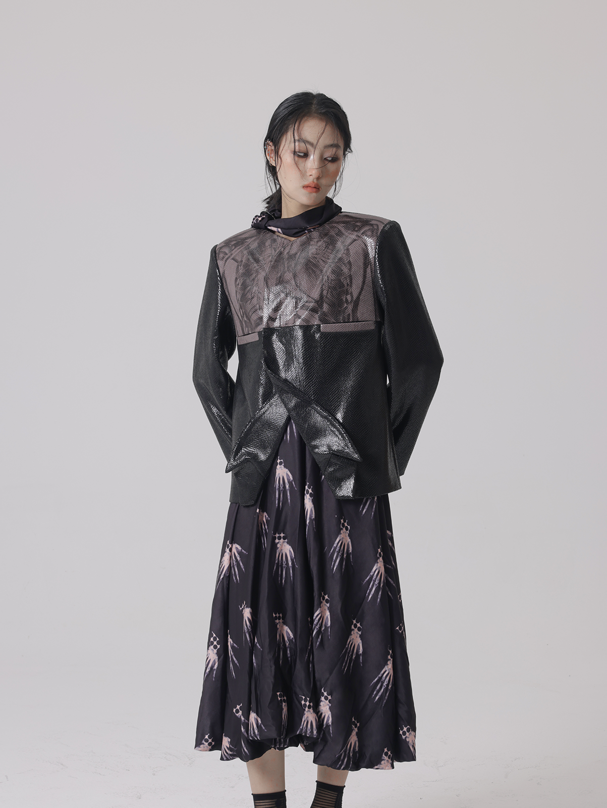 Shoulder Pads Leather Jacket