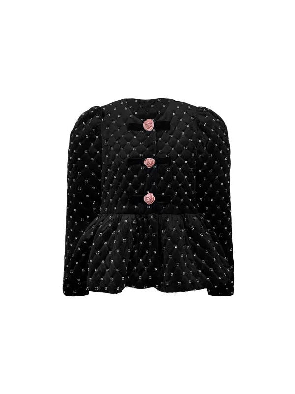 Samtig gestickte Blumenkragen ohne Hals