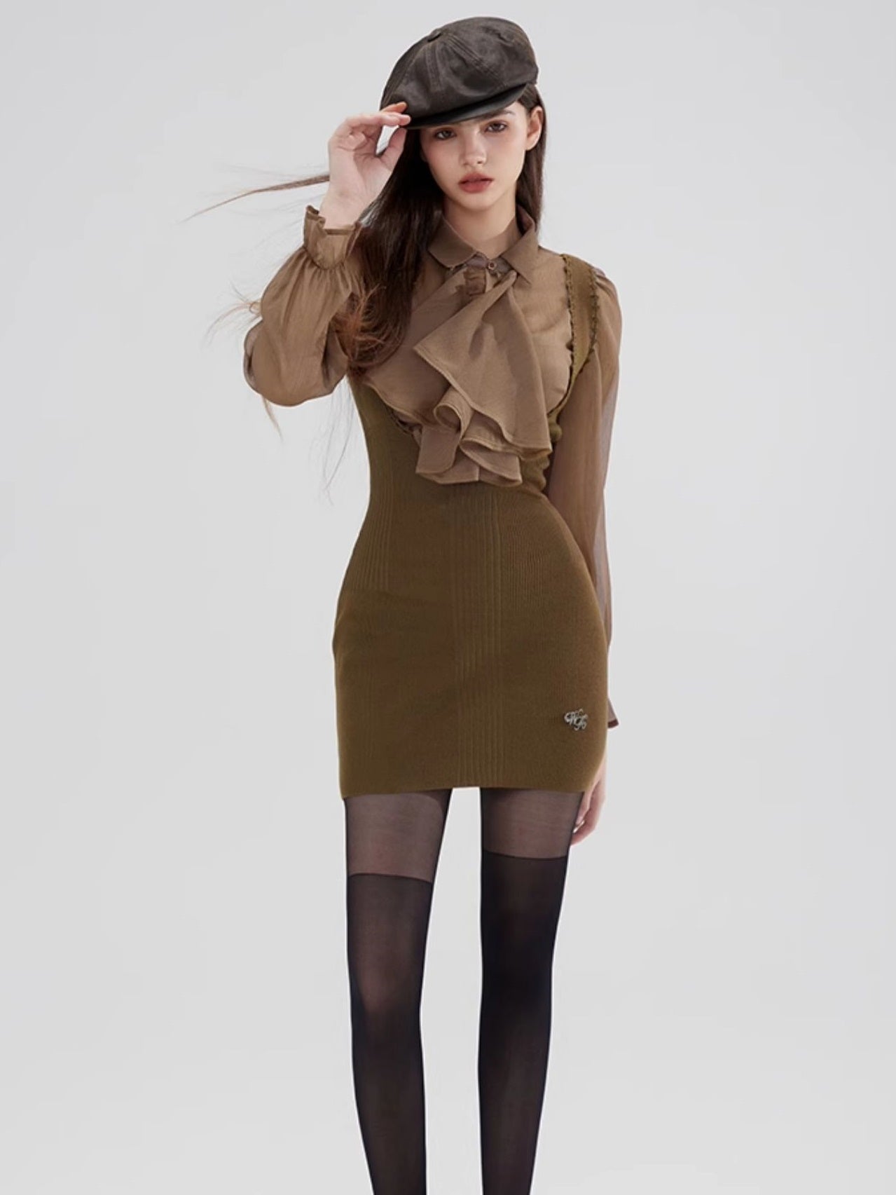 Knitted Tight Vest Skirt