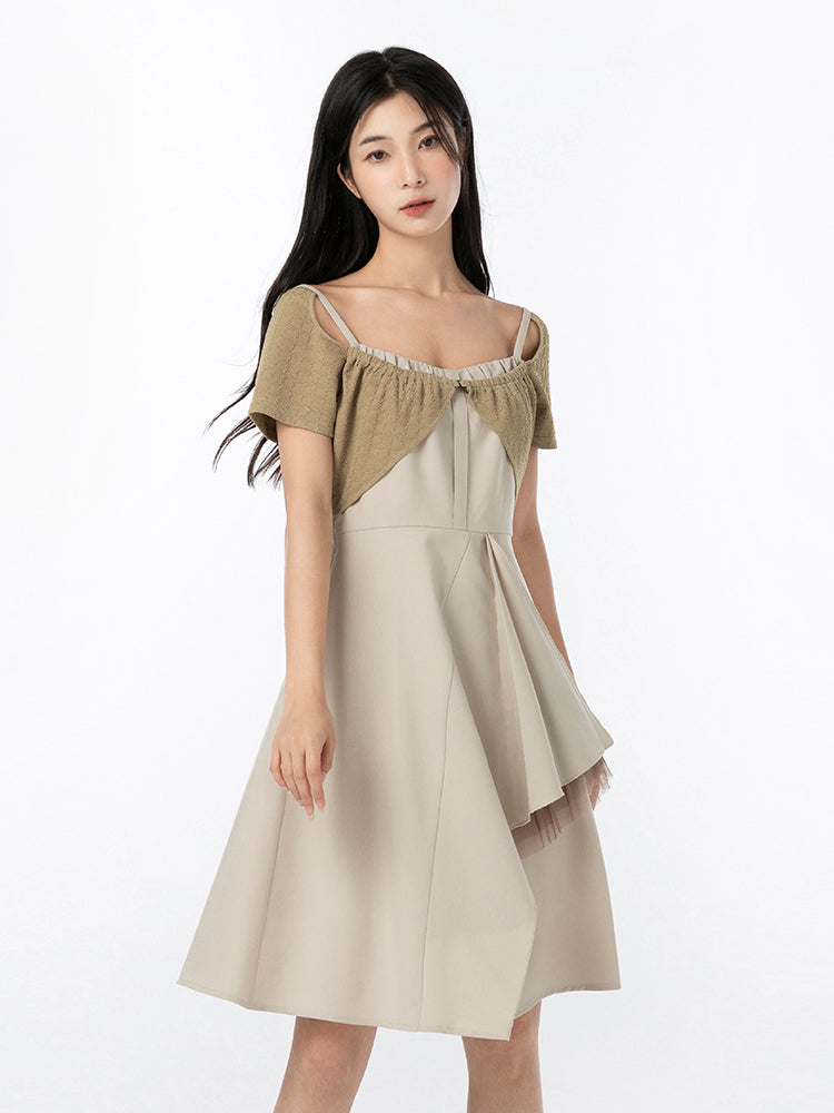 Fake Two-piece Irregular Split One-piece