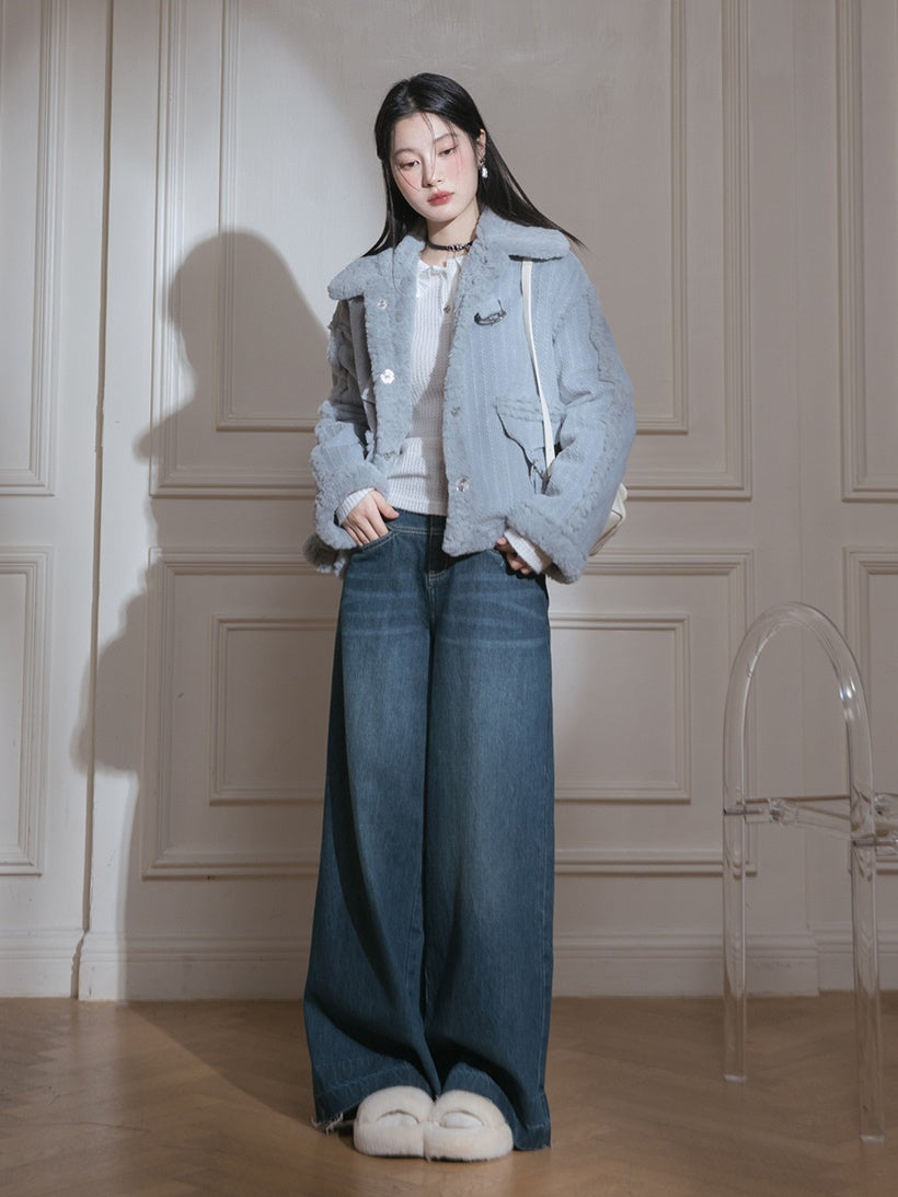 Corduroy BoA Collar Jacket & Skirt