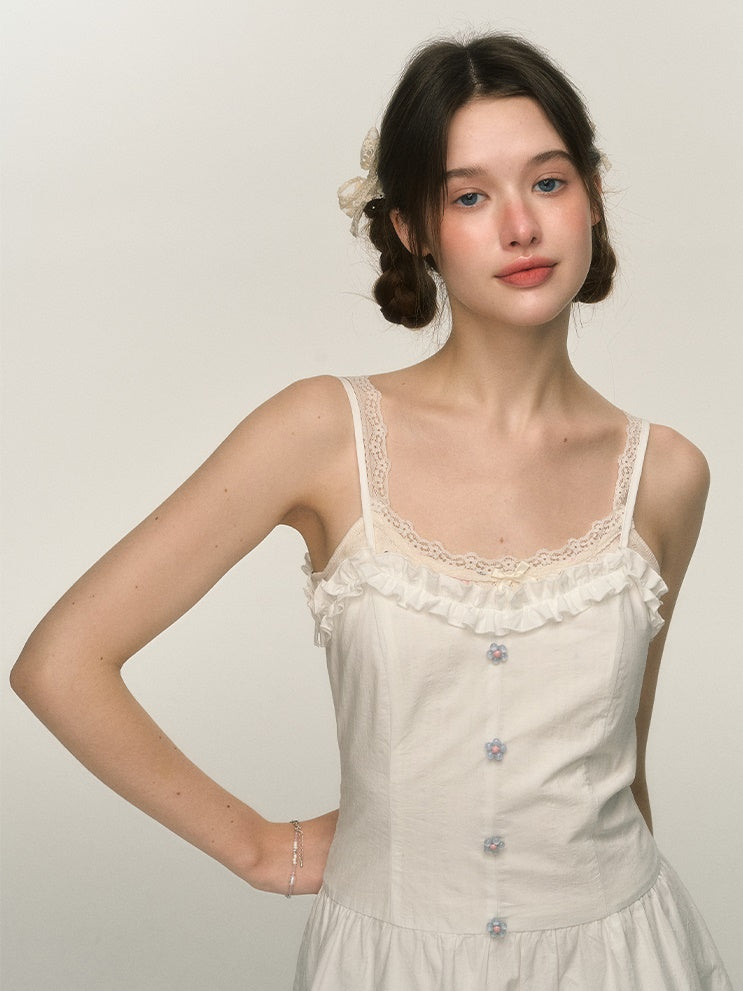 Ruffled Tiered Suspender One-piece