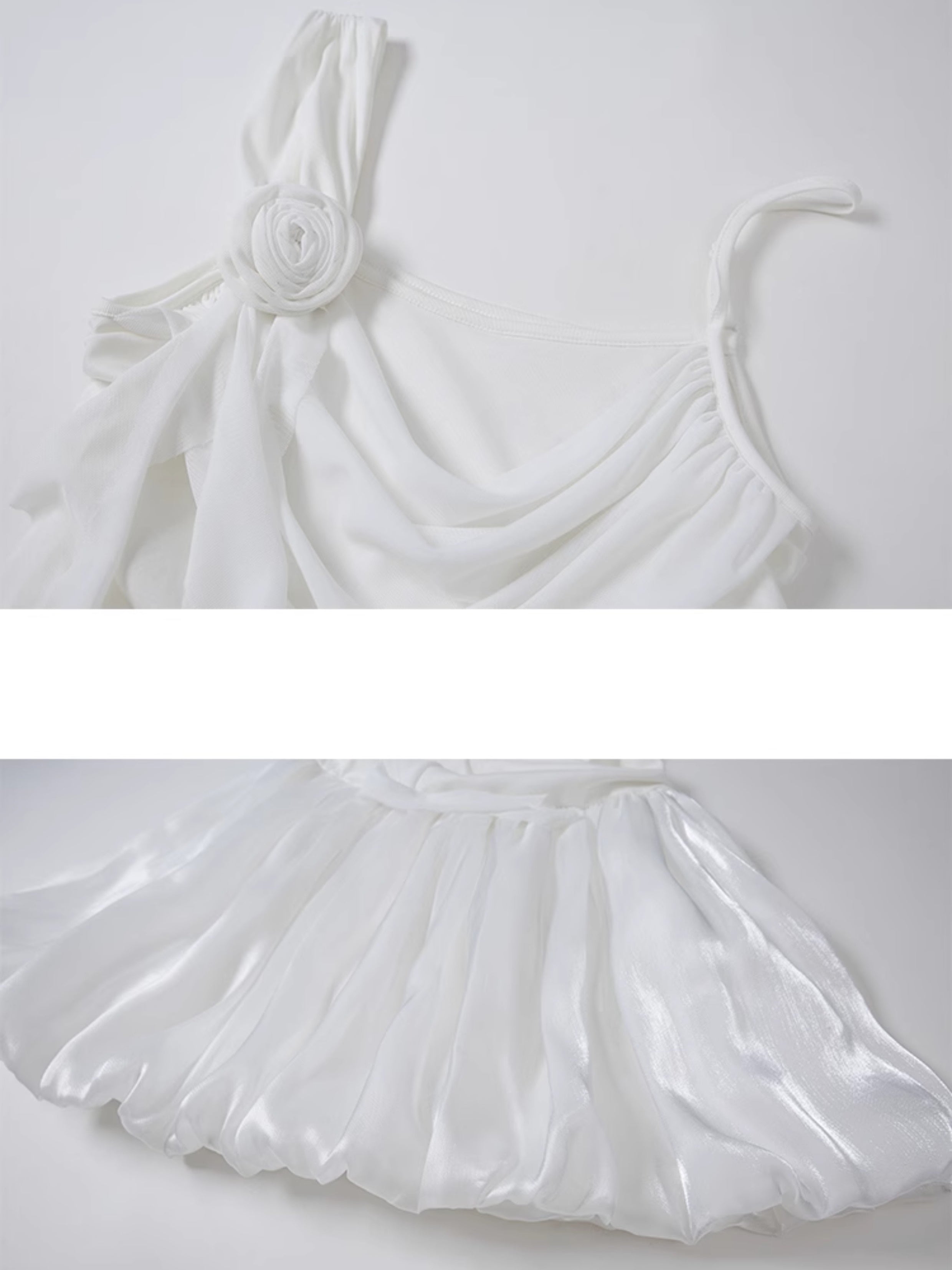 Three-dimensional Rose Suspender Bud Dress