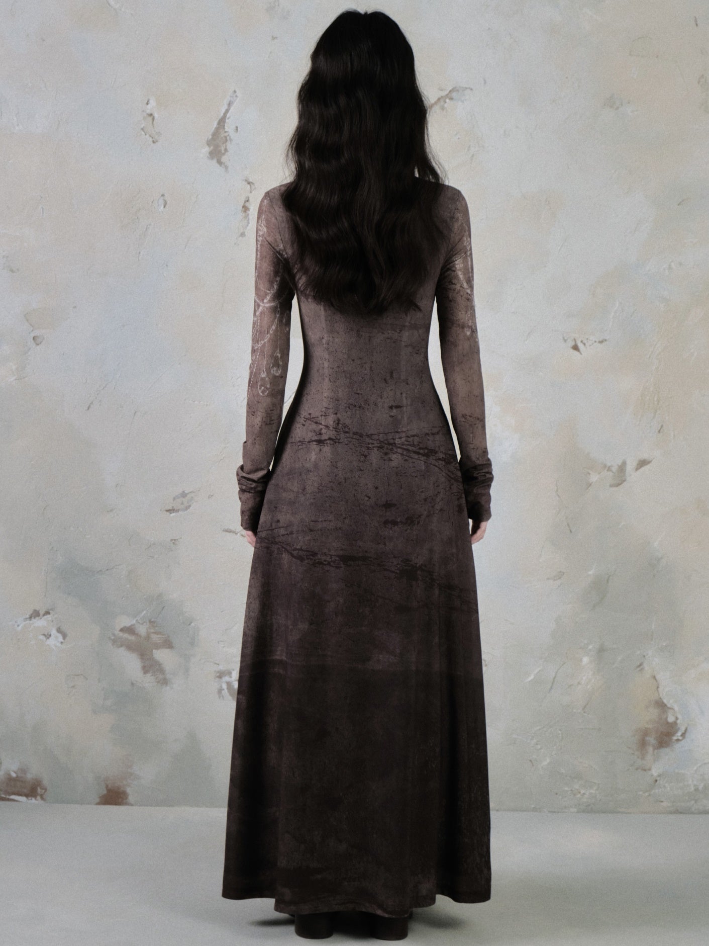 Taille imprimée Slim Long Robe