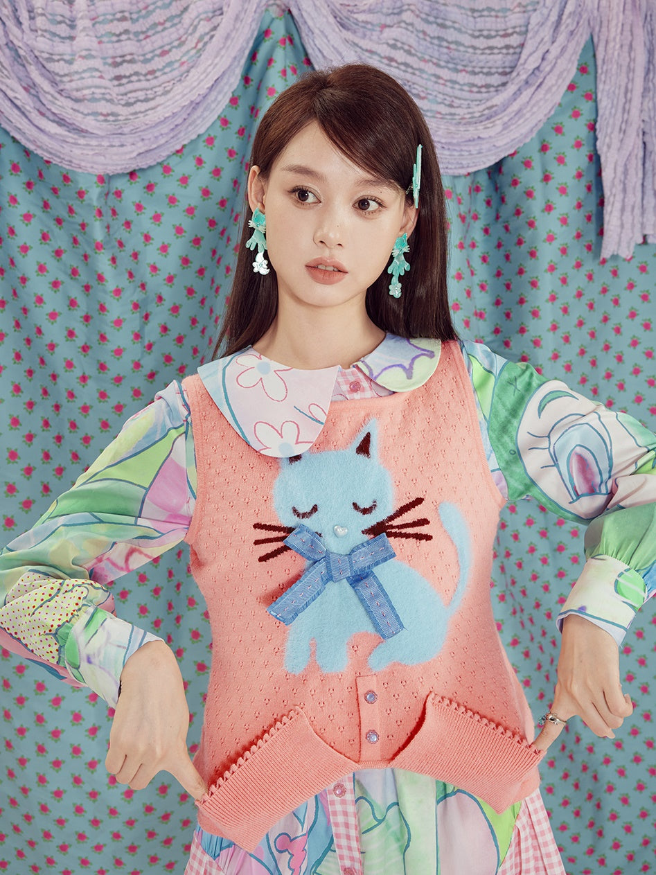 스윙 테일 귀여운 새끼 고양이 귀걸이 & 피어스 & 헤어핀